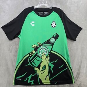 Charly Mens Large Soccer Jersey Green Call of Duty Speed Cola Club Santos Laguna